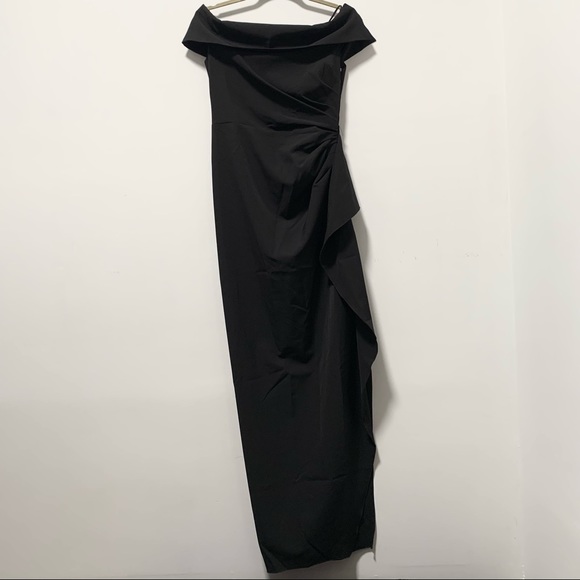 Vince Camuto Women’s of the Shoulder Black Long Dress Size 4 NWOT. - Picture 4 of 11